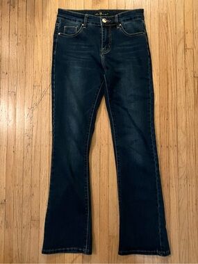 Women's Dark Blue Stretch Bootcut Jeans